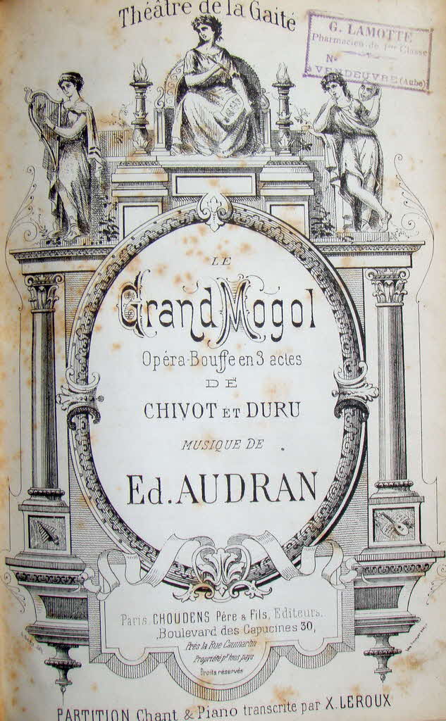Edmond Audran (* 11. April 1842 in Lyon, D�partement Rh�ne; � 17. August 1901 in Tierceville, D�partement Calvados) war ein franz�sischer Organist und erfolgreicher Operetten-Komponist.
Der Gro�mogul ("Le Grand Mogol") wurde 1877 komponier  - 39 € mtl./K 350 €
