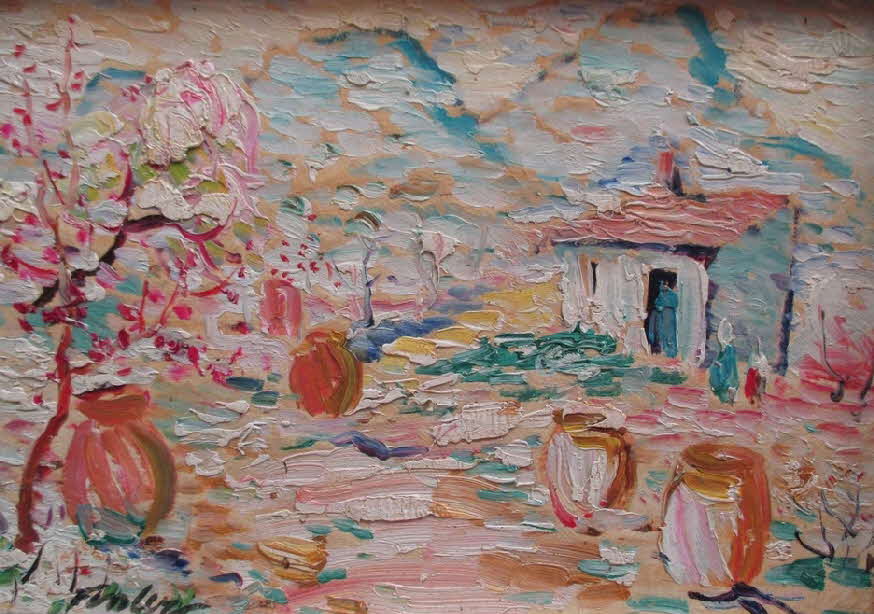 Albert Fessler (1908 - 1978) -  Apfelbl�te im Garten in Selva de Mar - um 1972  - 19 x 27 cm - 59 € mtl./K 650 €