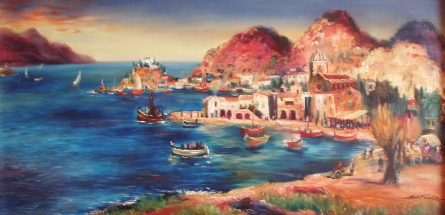 Albert Fessler (1908 - 1978) - Hafen von Cadaques 1964 - 50 x 100 cm - 89 € mtl./K 1450 €