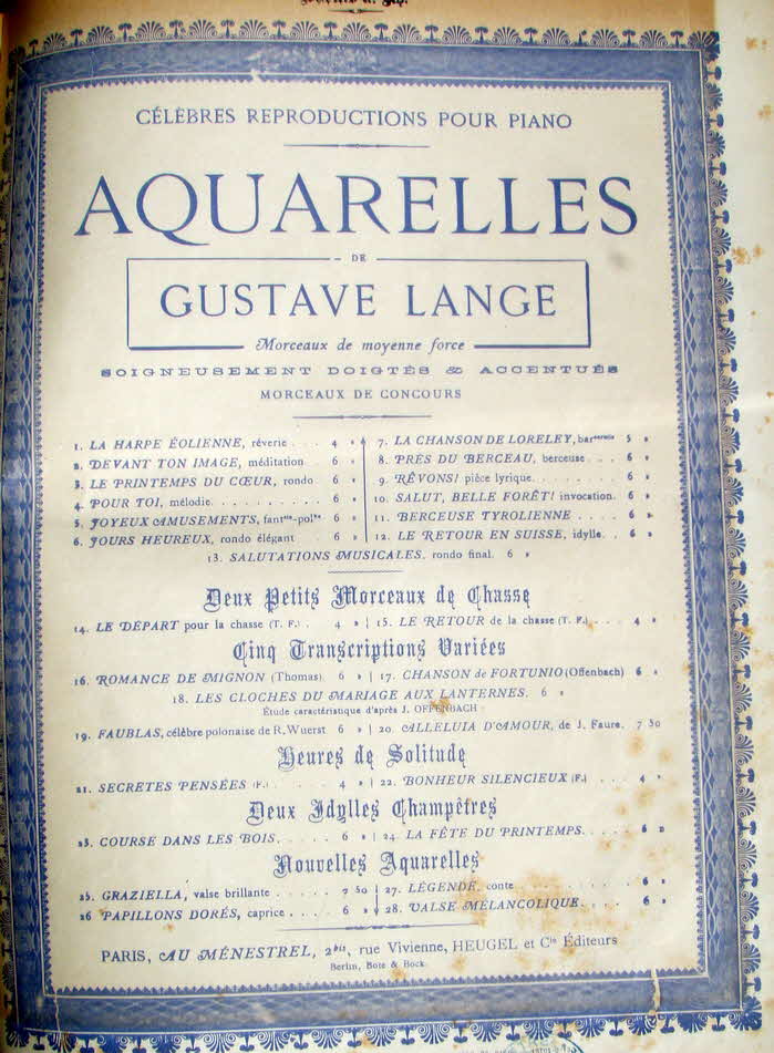 Gustav Fredrik Lange (* 22. Februar 1861 in Fredrikshald; � 11. Februar 1939 in Oslo) war ein norwegischer Geiger, Komponist und Musikp�dagoge. Von 1878 bis 1883 studierte er in Stockholm Violine bei C. J. Lindberg und Komposition bei F. V. L. Morcman.  Er setzte seine Violinausbildung bei Hubert L�onard in Paris und bei �mile Sauret in Berlin fort - 39 € mtl./K 350 €
