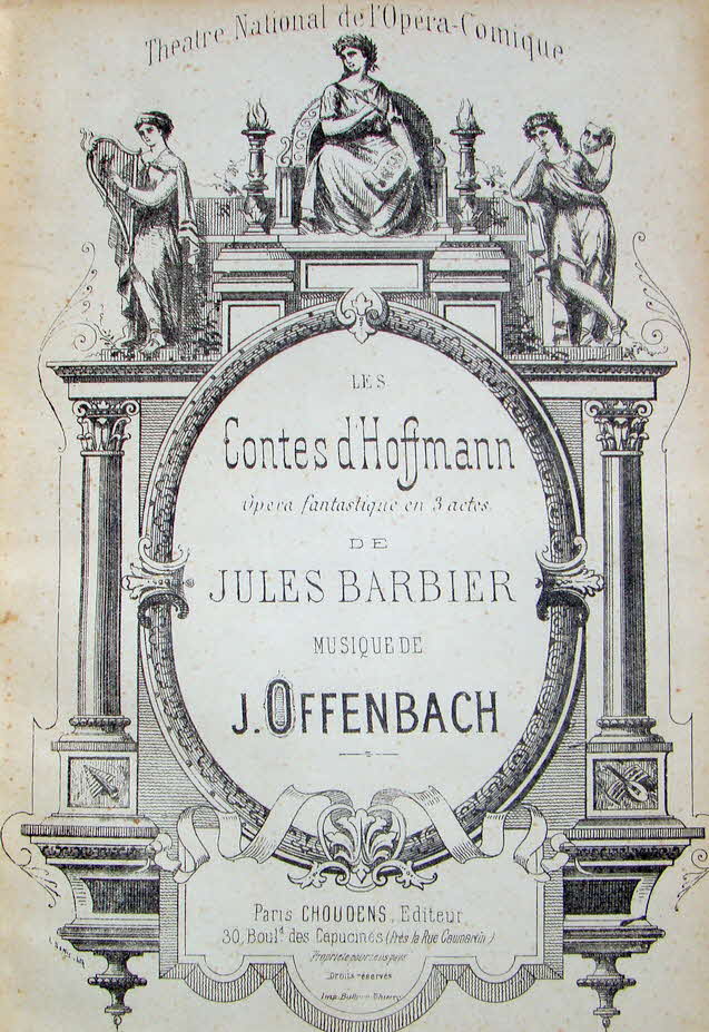 Jakob �Jacques� Offenbach (* 20. Juni 1819 in K�ln,  � 5. Oktober 1880 in Paris) war ein deutsch-franz�sischer Komponist und Cellist. Er gilt als Begr�nder der modernen Operette als eigenst�ndiges und anerkanntes Genre des Musiktheaters.

Les Contes d�Hoffmann (Hoffmanns Erz�hlungen), op�ra fantastique, Erstauff�hrung 1881, postum - 39 € mtl./K 350 €