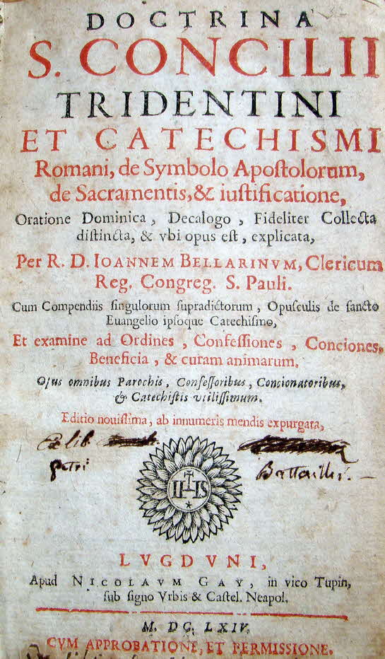 DOCTRINA S:CONCILII TRIDENTINI - 1664 - Leiden NL - 17 x 11 x 6 cm - 833 S. -  59 € mtl./K 650 €