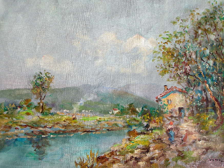 Nettin  - Spanisches Dorf um 1950 - 30 x 40 cm - 59 € mtl./K 650 €