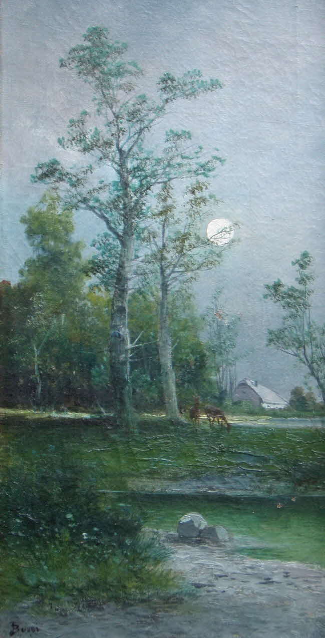 Domenico Bossi  (1767 - 1853) - Wiener Wald bei Vollmond - um 1820 - 54 x 26 cm - Domenico Bossi auch Johann Dominik Bossi genannt, war ein vor allem in Nordeuropa hoch gesch�tzter Portraitmaler  - 99 € mtl./K 2450 €